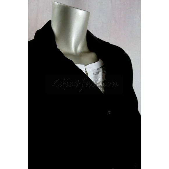 $4600 NWT CHADO Ralph Rucci Black Super Soft Velvet Jacket 6